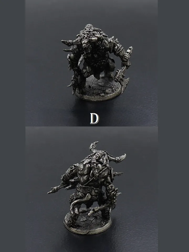 Tauren tribe, tin miniatures, tabletop wargaming fantasy miniature figures.