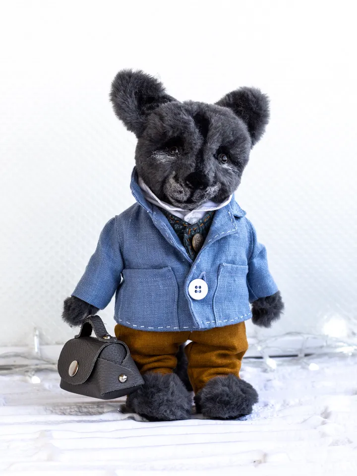 Rare Exclusive Teddy Wolf: Limited Edition Collectible Fully pin jointed stuffed toy for sale