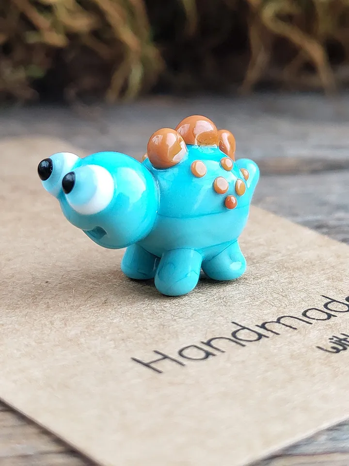 DINOSAUR ORNAMENTS Dinosaur figurine Glass dinosaur decor Miniature Dinosaur gift Dino figurine Glass figurines Tiny glass animals Terrarium