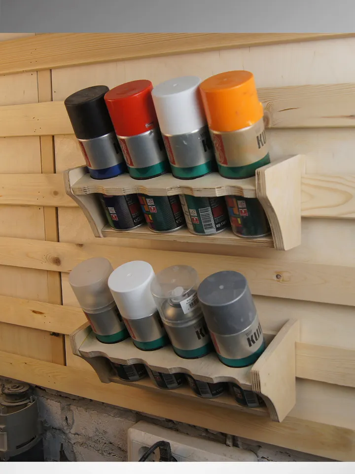 Spray paint holder Plans (PDF, SVG) for Workshop – DIY French Cleat Storage System