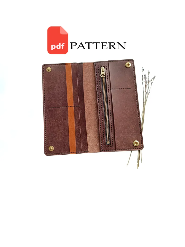 Pattern long wallet - Pattern of a leather wallet - Download PDF