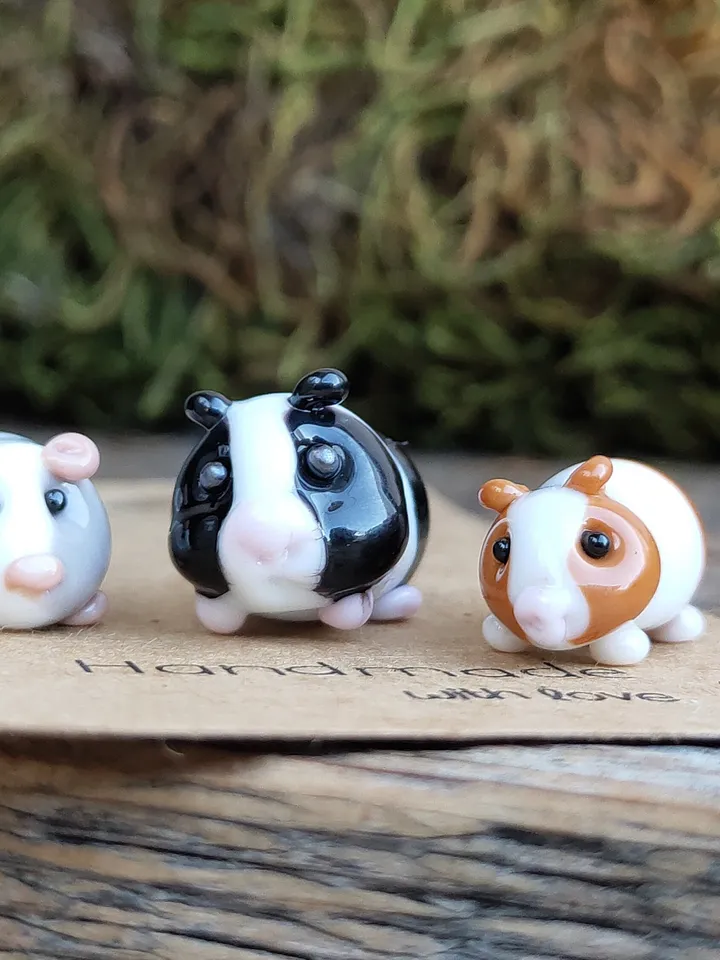 GUINEA PIG figurine GLASS figurines guinea pig gifts Pet guinea pig toy Glass guinea pig art miniature guinea pig Dollhouse Miniature animal