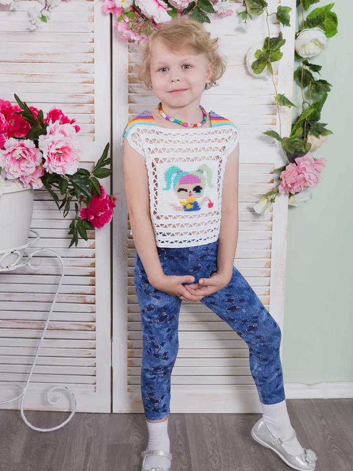 Girl’s Intarsia Crochet Top Pattern – Top The Doll