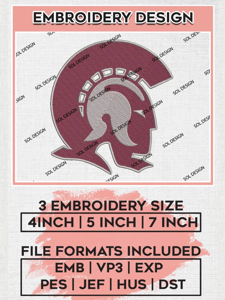 Little Rock Trojans Mascot Embroidery Designs, NCAA Logo Embroidery Files, NCAA Little Rock Trojans Logo, NCAA Embroidery Designs, Machine Embroidery Designs, Digital Download