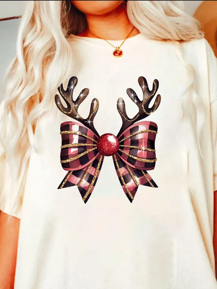 Christmas Coquette Bow Png, Coquette Christmas Png, Reindeer Bow Png, Christmas Sublimation Design, Christmas Shirt Design, Santa Png
