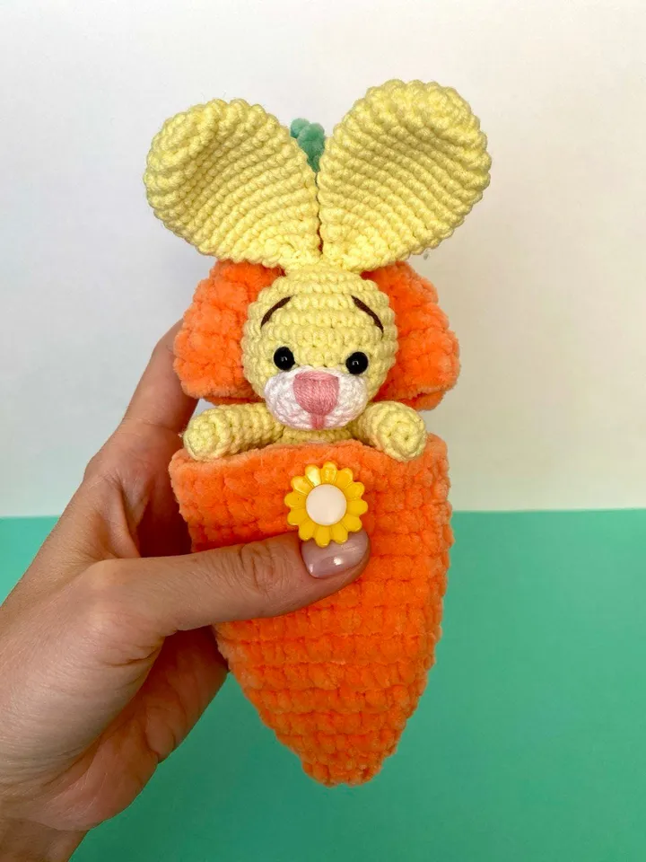 Crochet pattern Bunny in carrot - Easter Amigurumi rabbit pattern - tiny stuffed toy - plush pattern - English Pdf  - Easter gift