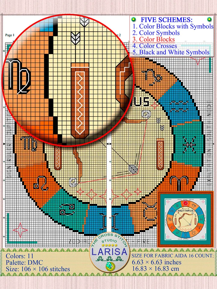 Sagittarius Cross Stitch Pattern | Sagittarius Zodiac Sign