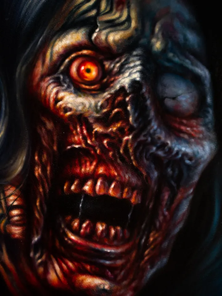 Original oil painting Victoria Heyes Terrifier