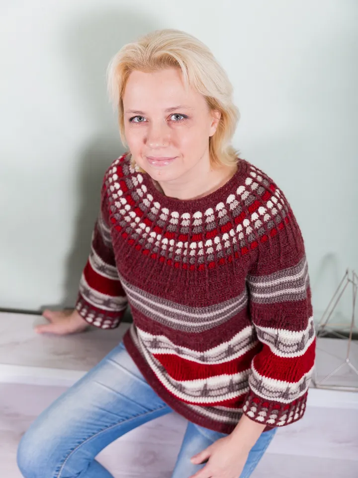 Top-Down Sweater Margo Crochet Pattern