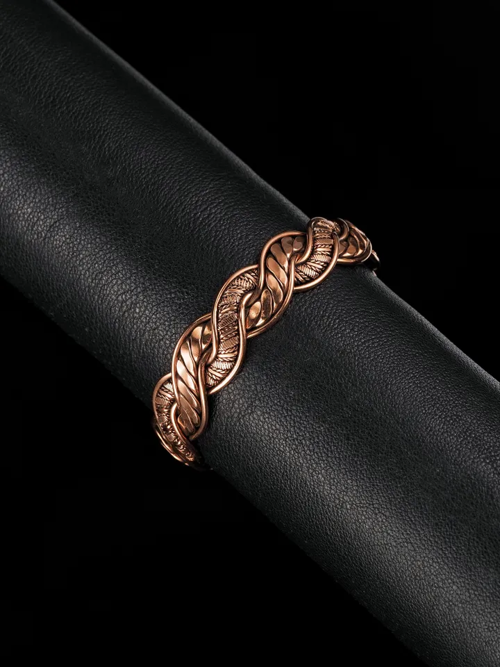 Woven copper wire bracelet Antique style handcrafted copper jewelry Unique gift