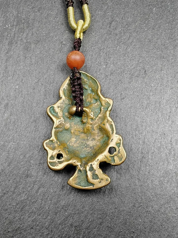 Gandhanra Handmade Tibetan Buddhist Amulet,Treasure Vase Badge, Good Furtune and wealth, Made of Lima Brass,Spiritual Gift
