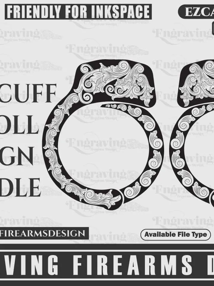 Handcuff Scroll Design 7Pcs Bundle Design,handcuff laser engraving,laser cut,laser pattern,laserengraving,handcuff pattern,handcuff design