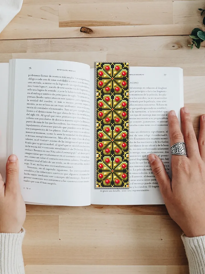 Floral Bookmark cross stitch pattern PDF download Floral ornament cross stitch, Handmade bookmark pattern digital PDF, Book lover gift #B135