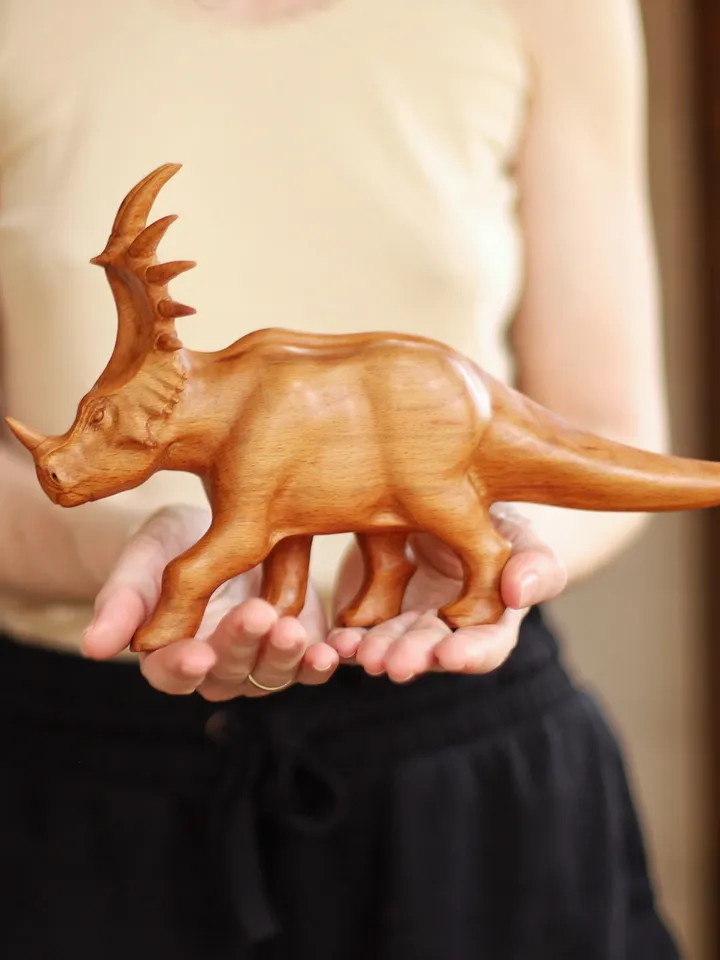 Wooden dinosaur Styracosaurus