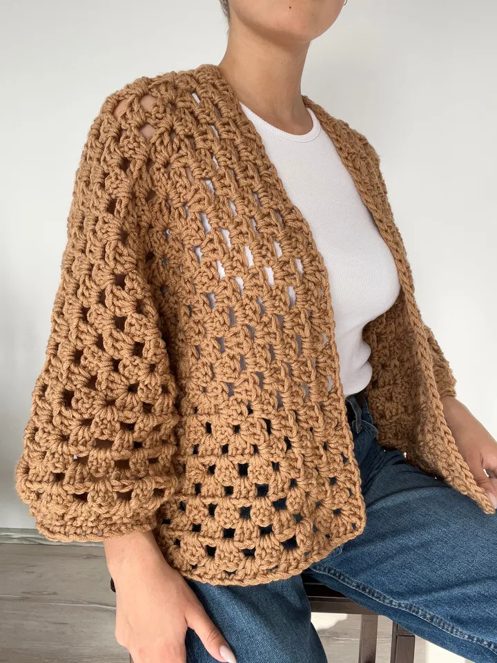 Cardigan Crochet cardigan pattern,  Classic Granny Hexagon Cardigan Pattern, women's cardigan  instant download pdf