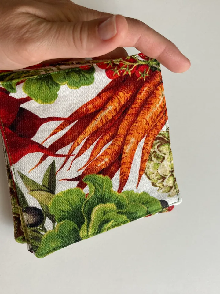 Vegan coaster Set of 5 Linen-cotton coasters 4.5'' x 4.5''