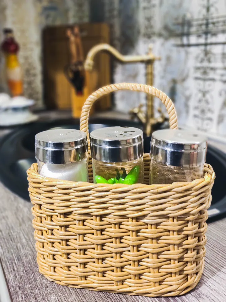 Kitchen organizer Small hanging basket Wicker storage basket
