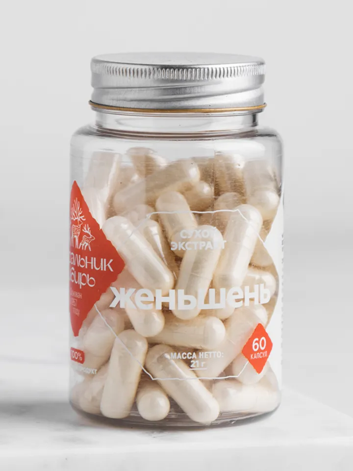 Ginseng extract in capsules, capsules 60 pcs.