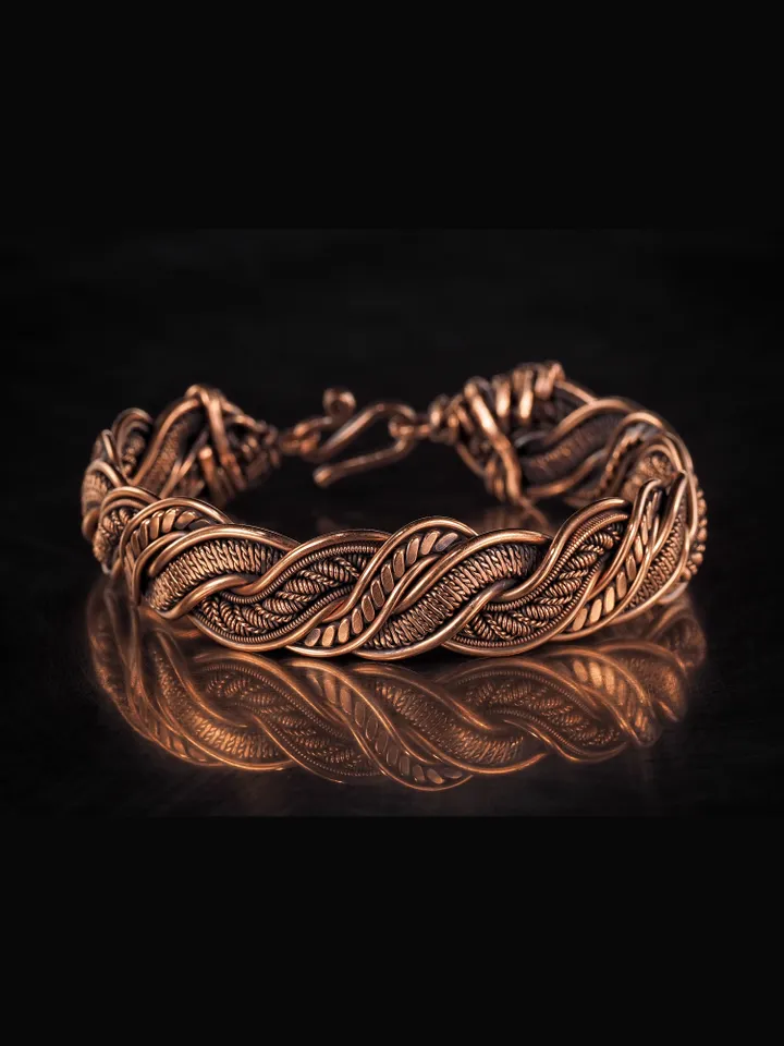 Wire wrapped copper bracelet for woman Antique style copper jewelry WireWrapArt