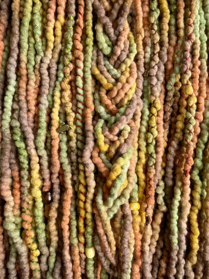 Ginger green brown Wool De dreadlocks Ready to Ship🧡🤎💚💛