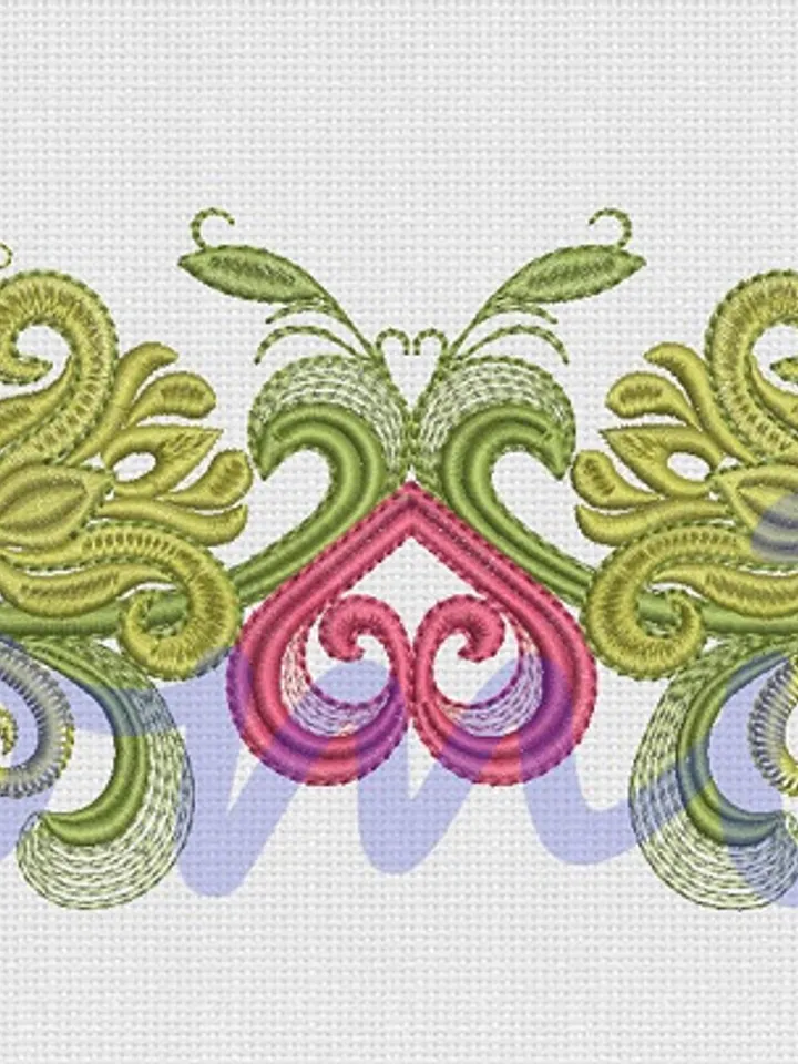 Splicing of two fabrics Petals of my heart set Embroidery Design