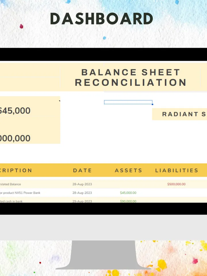 Balance Sheet Reconciliation Template, Editable Google Sheets, Easy-to-Use, Digital Download for Accounting, Financial Reporting, and Audits