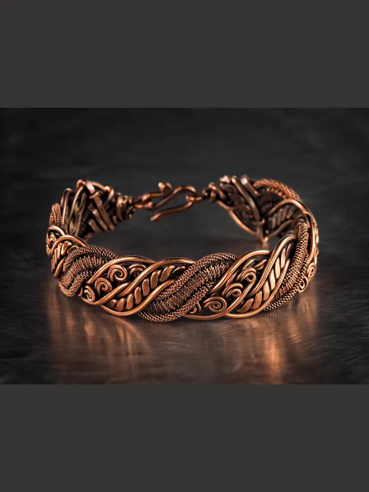 Wire wrapped copper bracelet for woman Antique style copper jewelry WireWrapArt