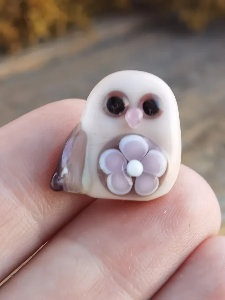Glass figurines Miniature Owl figurine Tiny owl glass owl gifts graduation gifts Tiny glass animals terrarium figurines Animal figurines
