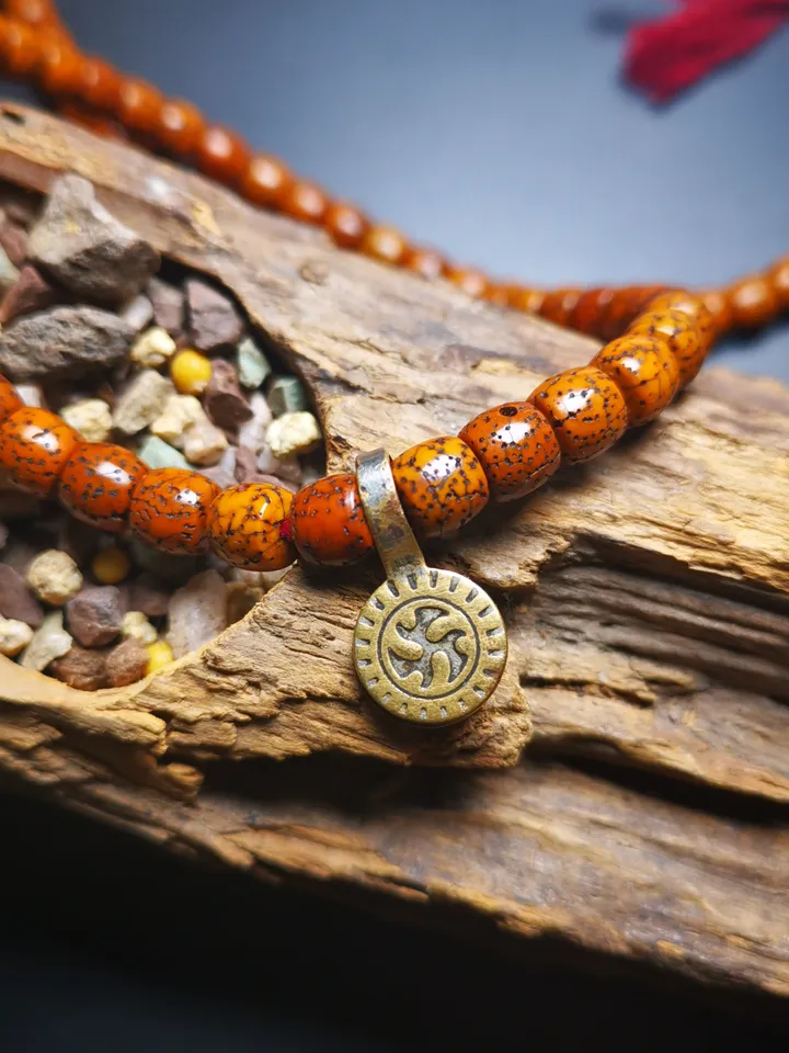 Gandhanra Handmade Buddhist Mala Counter Clip,Bum Counter Clip for Prayer Beads,Prayer Wheel Shape,Mala Accessories