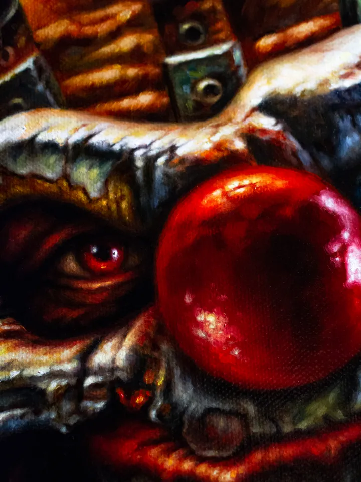 Original oil painting Sweet Tooth Clown Twisted Metal