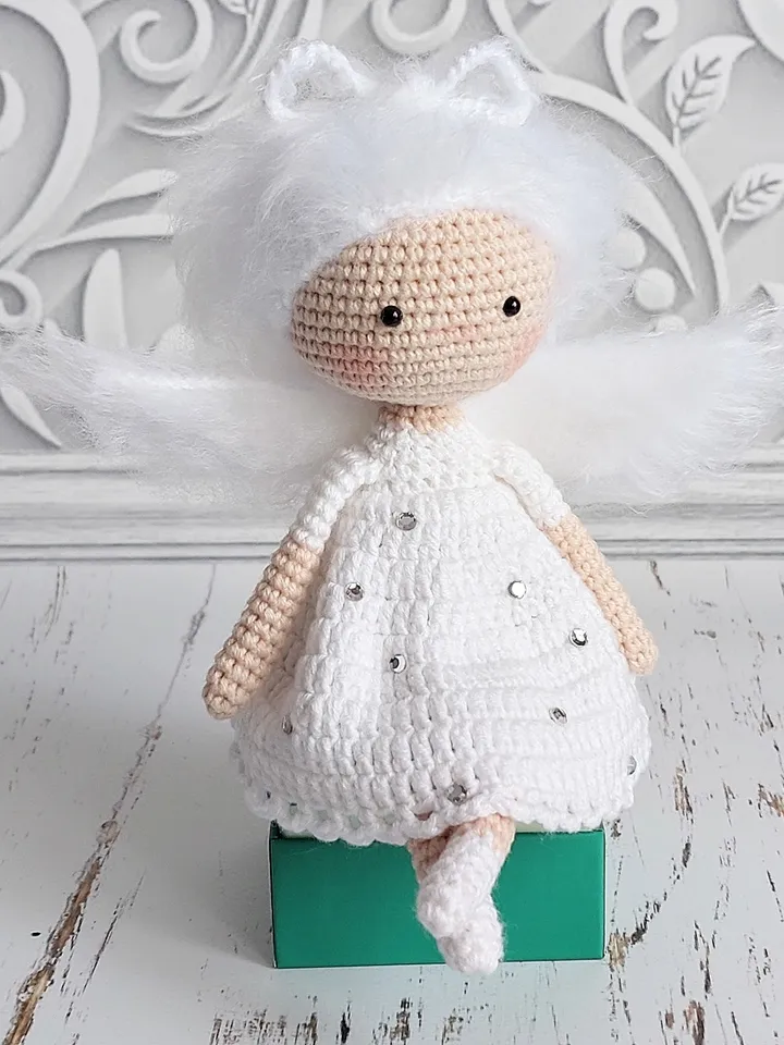 Crochet pattern of dolls in English. Angel doll. Pattern doll. Crochet pattern doll. Tutorial doll. Pattern crochet doll