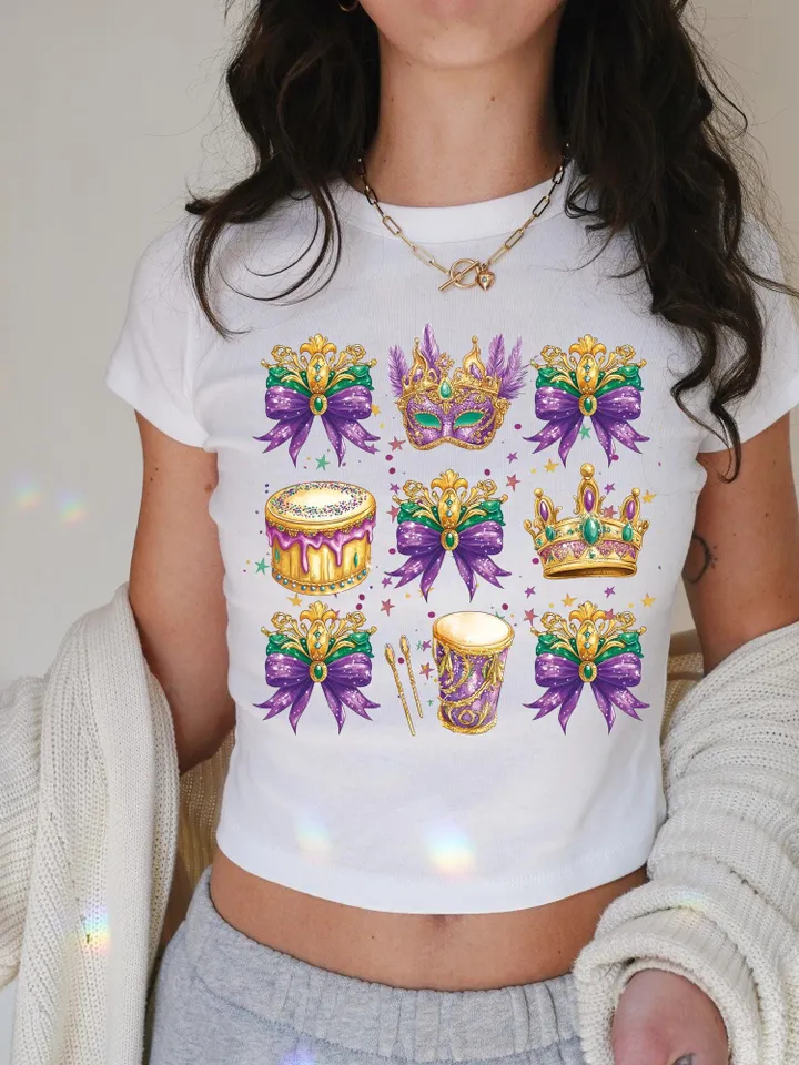 Mardi Gras Coquette PNG, Mardi Gras Png, Fleur De Lis Png, Mardi Beads Louisiana Festival Shirt Design, King Cake Png, Fat Tuesday Png