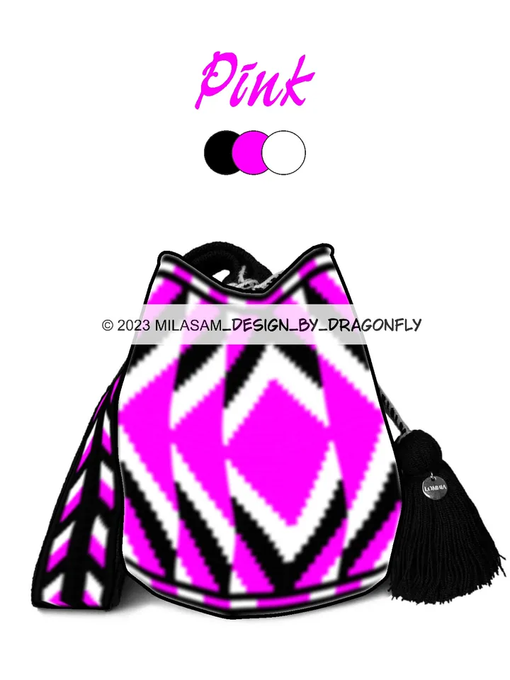 PATTERN: Tapestry crochet bag / wayuu mochila bag / Pink 831