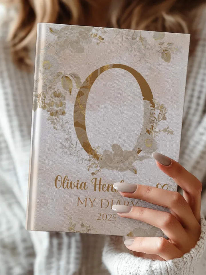 Personalized Floral Name Initials Journal - Hardcover Journal, Matte, Notebook, Customized Diary, Gift for Her, Birthday Present