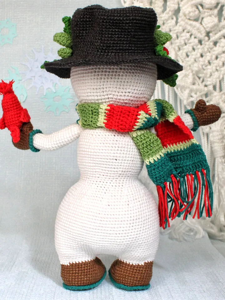 Big Snowman Crochet Pattern in English Christmas Snowman Amigurumi Toy