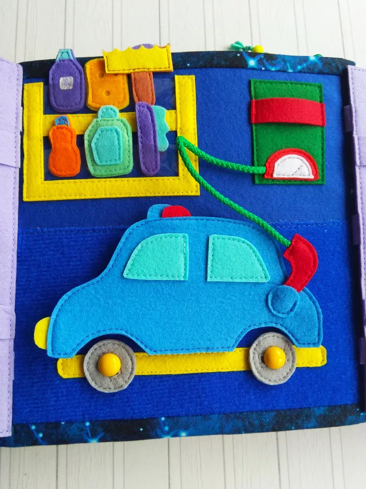 Transport Quiet book Pattern, Felt book pattern pdf, Soft montessori book tutorial, Busy book sewing ideas for kids 2, 3, 4 year old