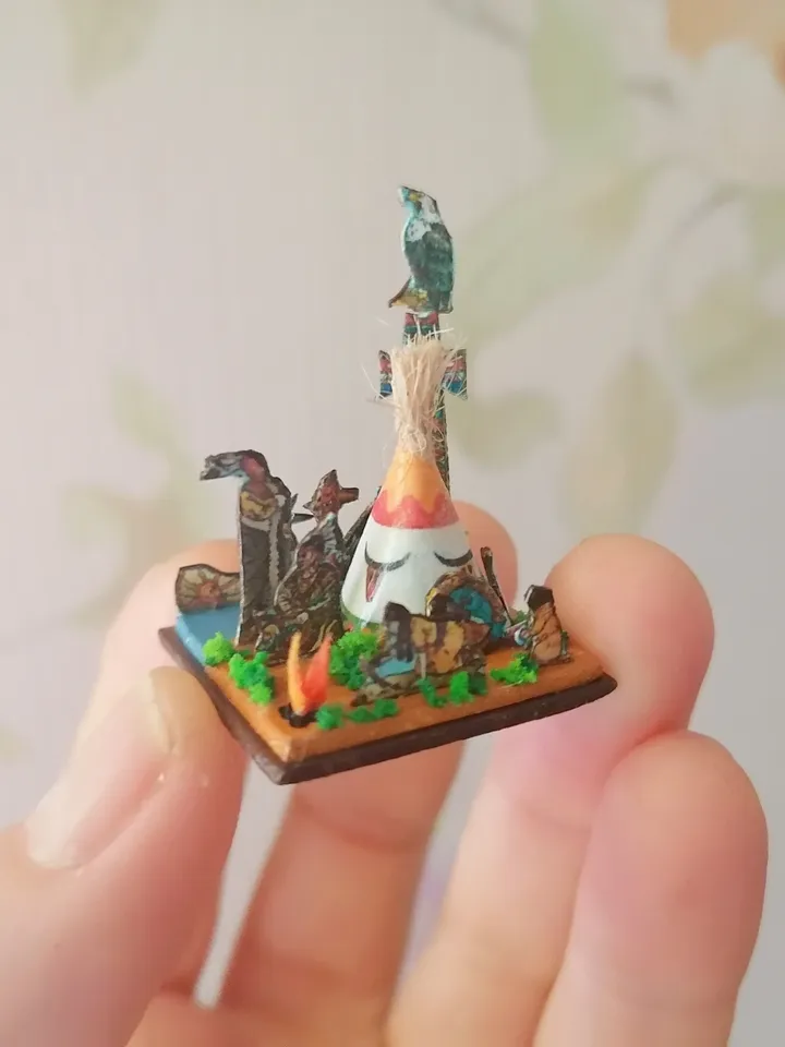 Indian village. Puppet miniature.1:12 scale.
