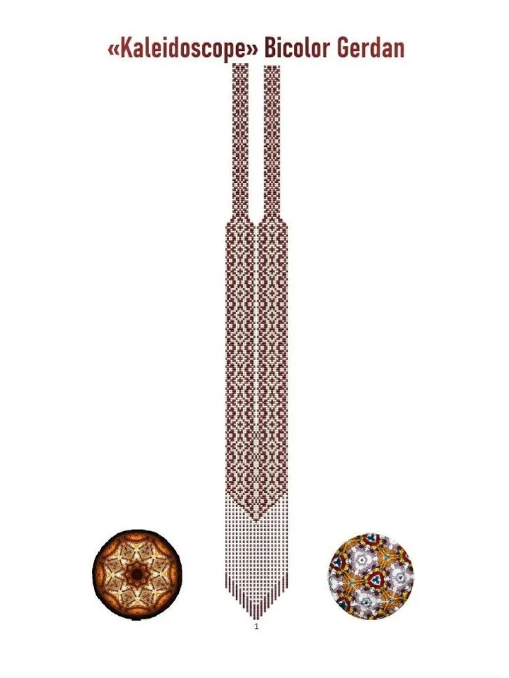 Bead loom patterns «Kaleidoscope» Sautoir-Gerdan-Split-Loom Necklace