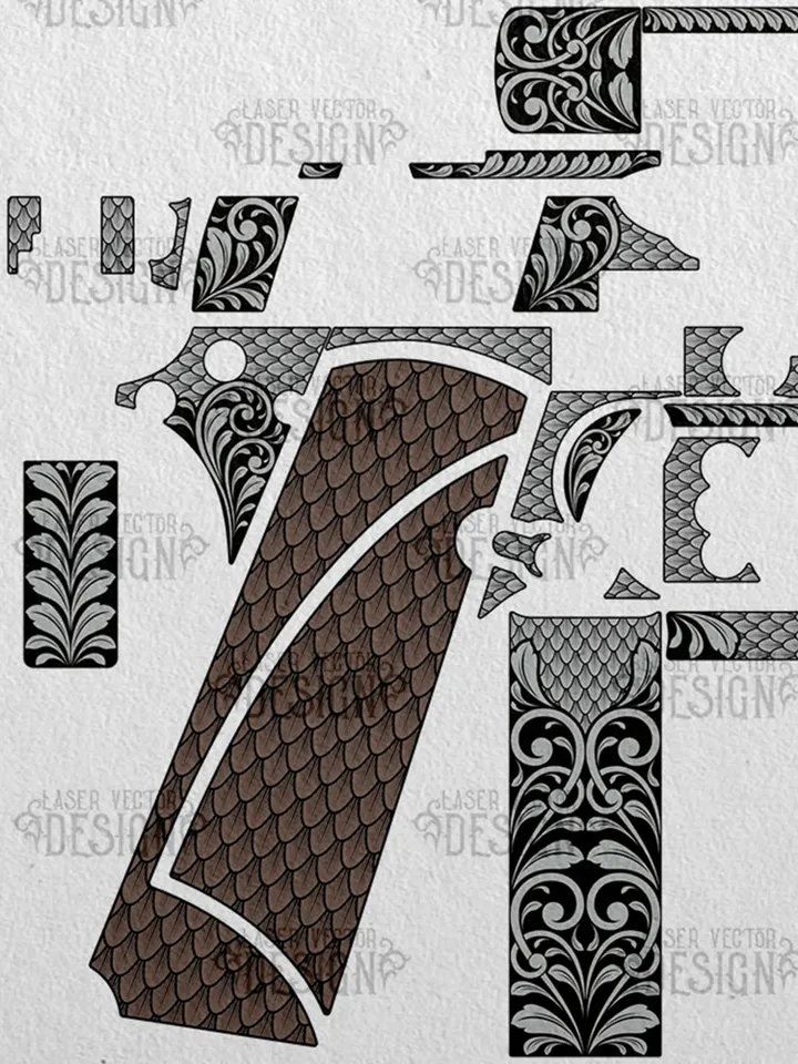 VECTOR DESIGN Kimber Stainless Target 6 in Scrolls and scale