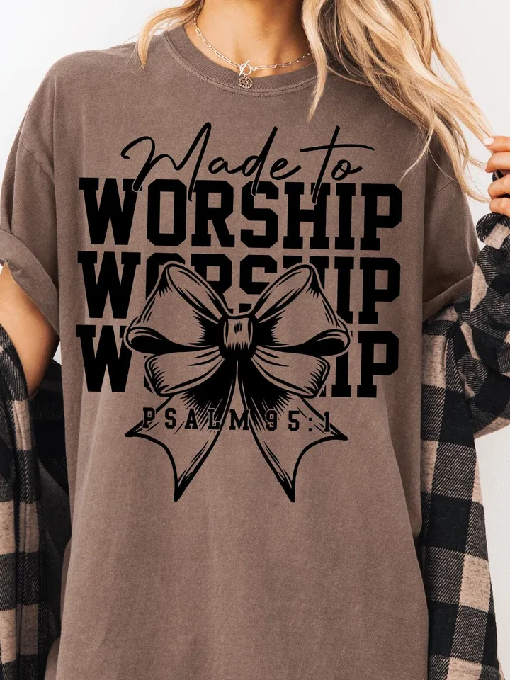 Made To Worship Svg Png, Retro Christian svg, Coquette Bible Verse Svg, nspirational Svg, Motivational svg, Bible Verse svg, Christian svg