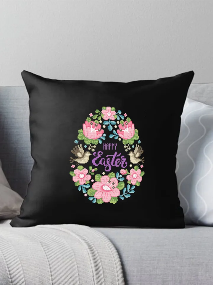 Floral easter egg cross stitch pattern PDF Pastel cross stitch Happy Easter cross stitch download PDF, Watercolor floral easter ornament #T7