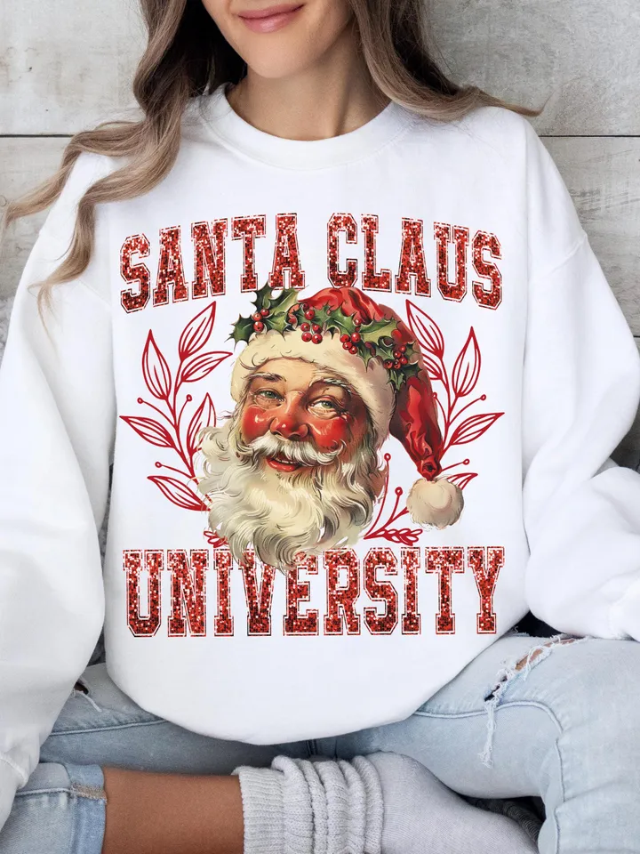 Santa Universty PNG, Retro Christmas png, Vintage Santa png, Christmas png, Santa Claus png, Merry Christmas png, Santa png, Sublimation png