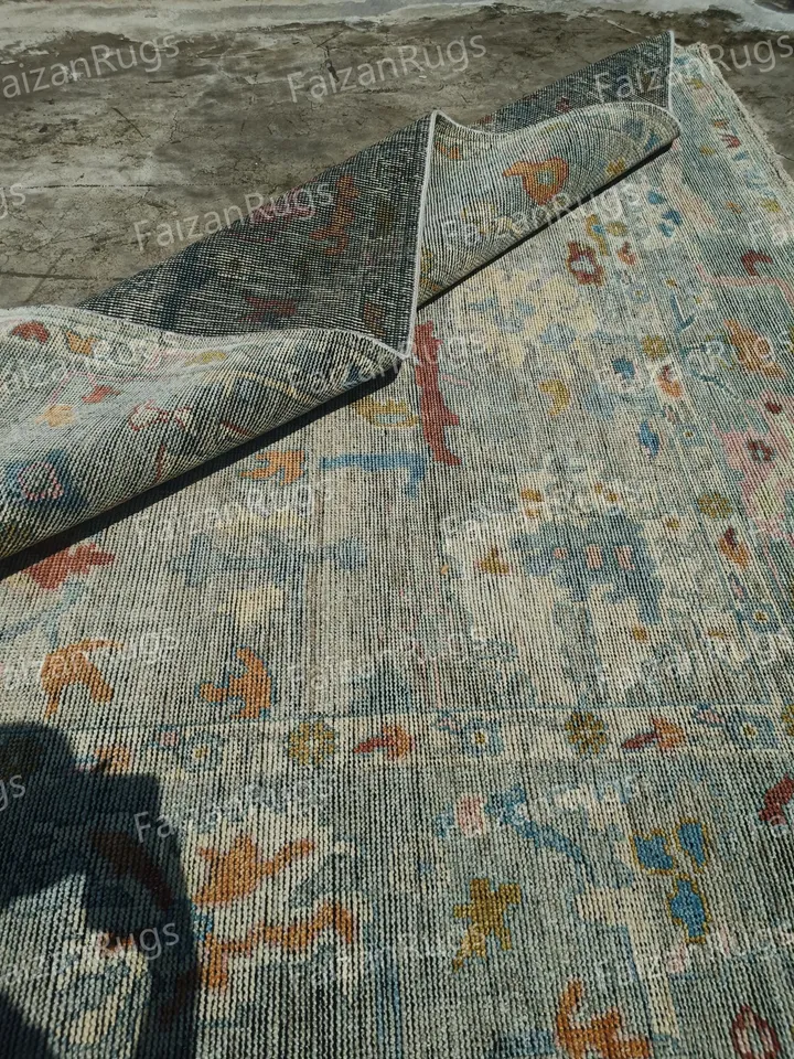 10X14 Gray Oushak rug muted multi size 8x10/9x12/10x14 Hand-knotted Vintage Oushak Wool Area Rug for Living Room, Dining room. oushak rug
