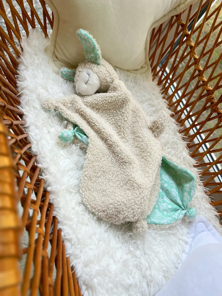 Lama comforter toy, alpaca lovey, soft toy lama, baby toy, baby comforter, baby lovey