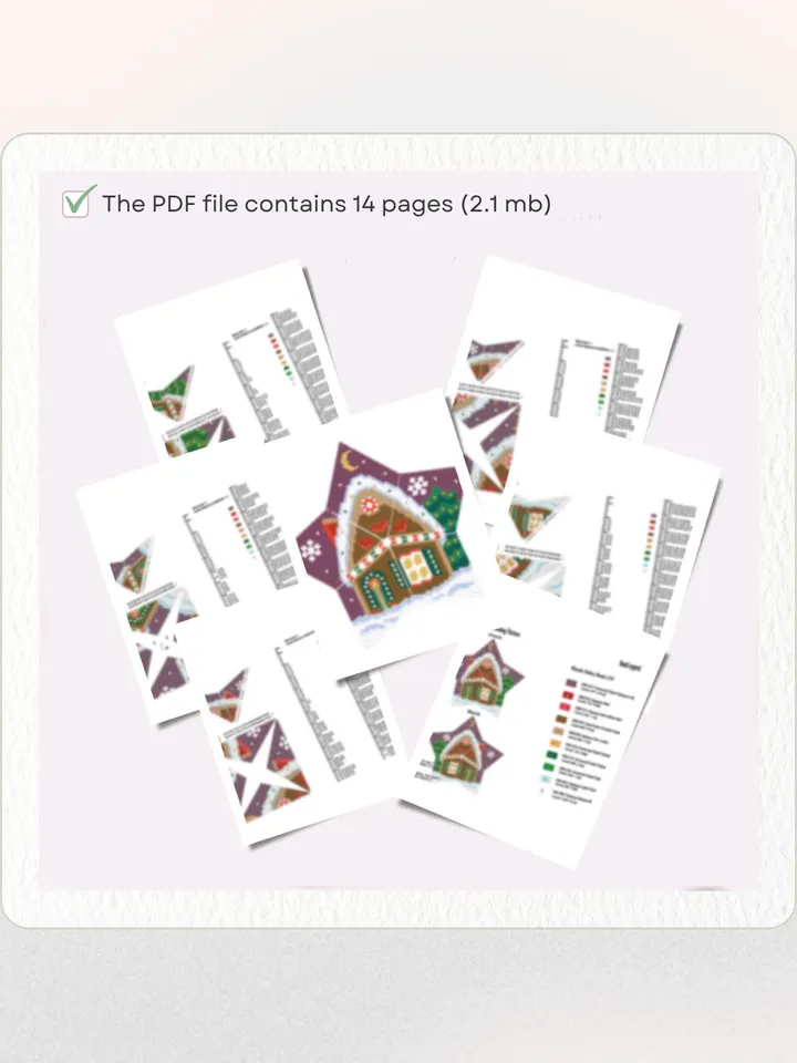 Gingerbread house, Peyote Star Beading PDF Pattern, Seed Bead Christmas Ornament