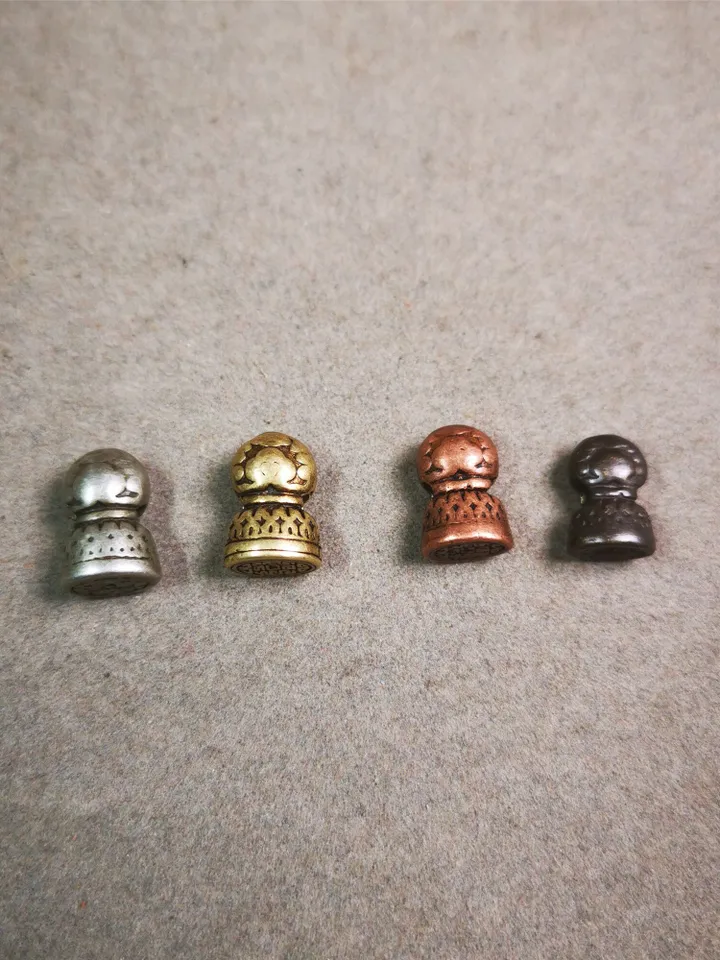 Gandhanra Handmade Tibetan Amulet,Stupa Pagoda Stamp Pendant Bead,Spacer Bead for Mala,Bag Hanging,Prayer Bead Accessories,0.5" × 0.35"