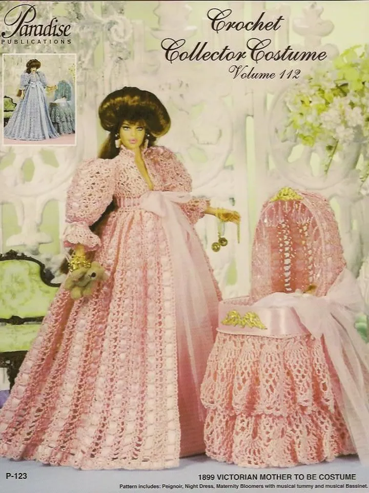 Barbie Dress Crochet Pattern Vintage for Dolls 11-1/2" Digital Download PDF