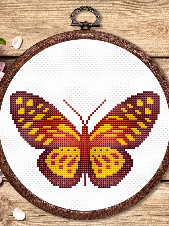 The Butterfly Monarch Cross Stitch Pattern, Summer Cross Stitch Pattern, Embroidery Butterfly, Modern Cross Stitch Pattern #anm005