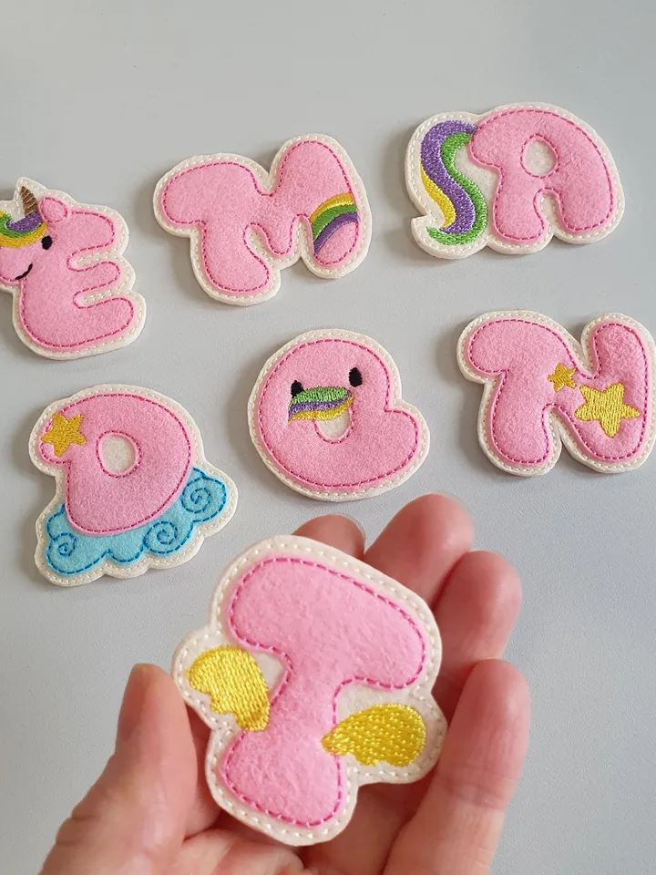 ITH Unicorn English Alphabet Embroidery Design Set, Felt Letters for Learning Pattern, 4x4 Hoop Digital File