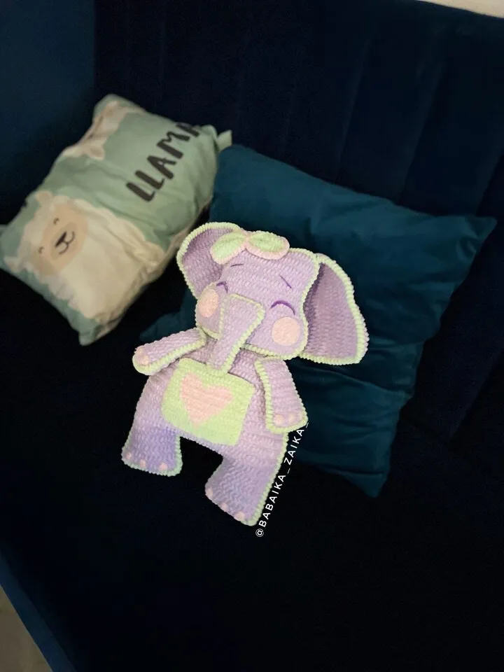PDF Crochet Elephant the Cushion Pattern, Pillow Pattern, Plush Toy, Amigurumi Elephant, Crochet Elephant, Plush pattern, Animal Pattern